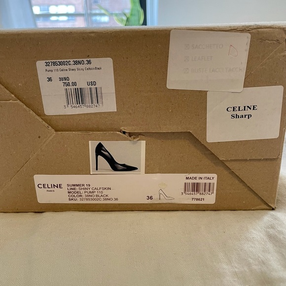 BRAND NEW CELINE/NEVER WORN striped heel. - Picture 8 of 8